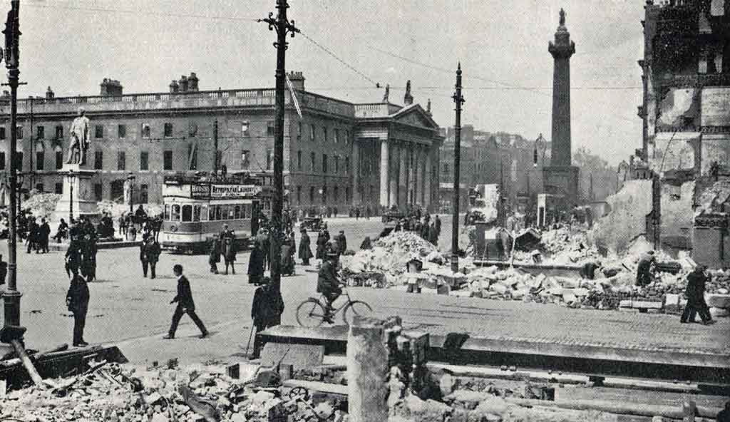 The view of the GPO after the Rising. Credit: Dublin City Library & Archive