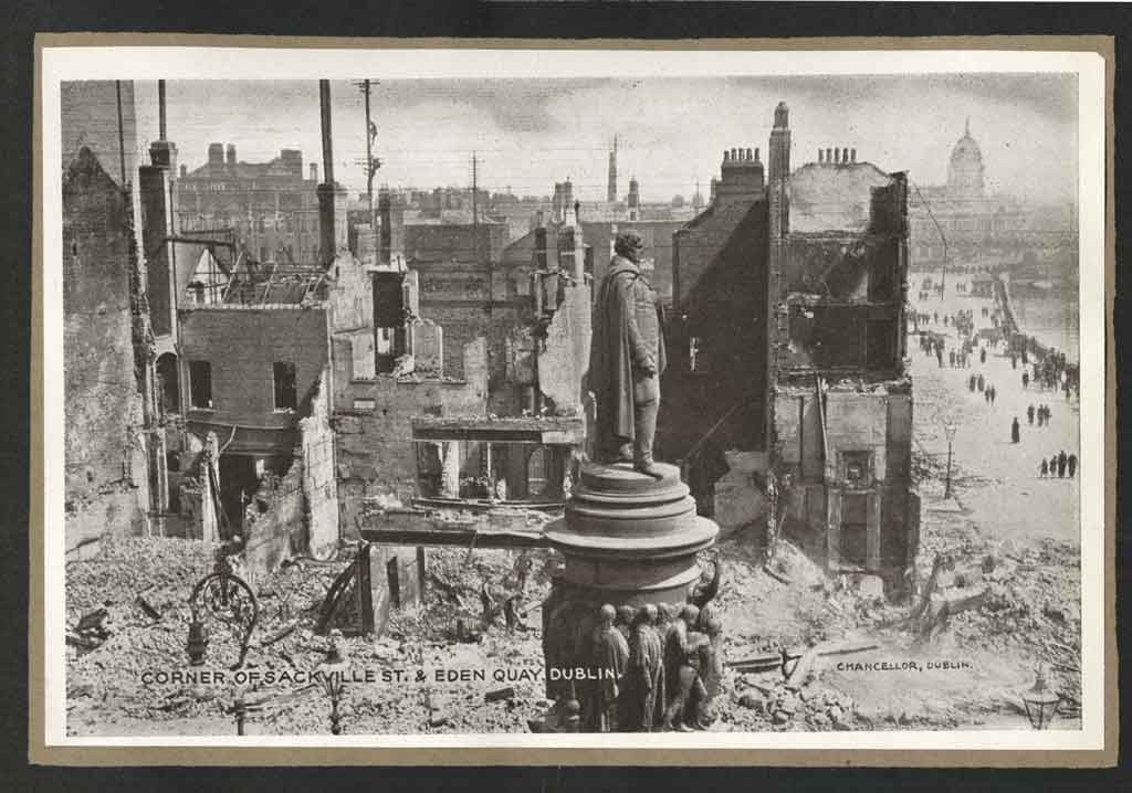 Corner of Sackville Street and Eden Quay after the Rising. Credit: Dublin City Library & Archive
