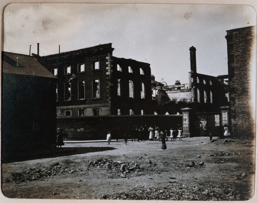Linen Hall Barracks Destroyed. July 1916. By permission of the Royal Irish Academy. © RIA